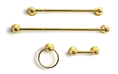 Brass Towel Rack Set, 4 pc